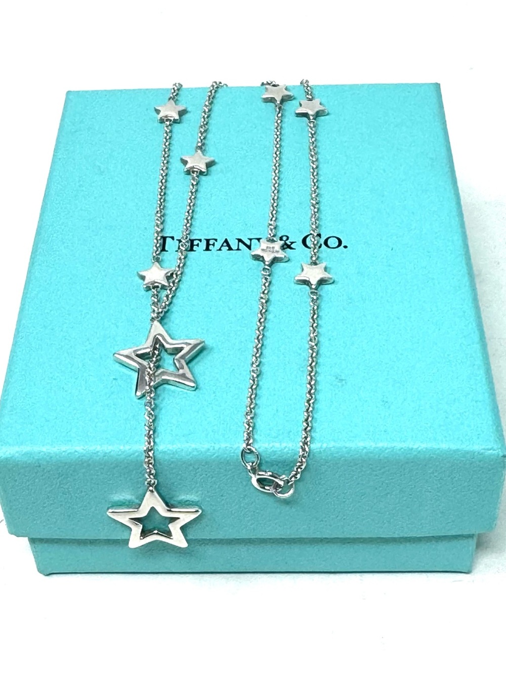Tiffany & Co. Authentic Star Lariat Station Necklace.